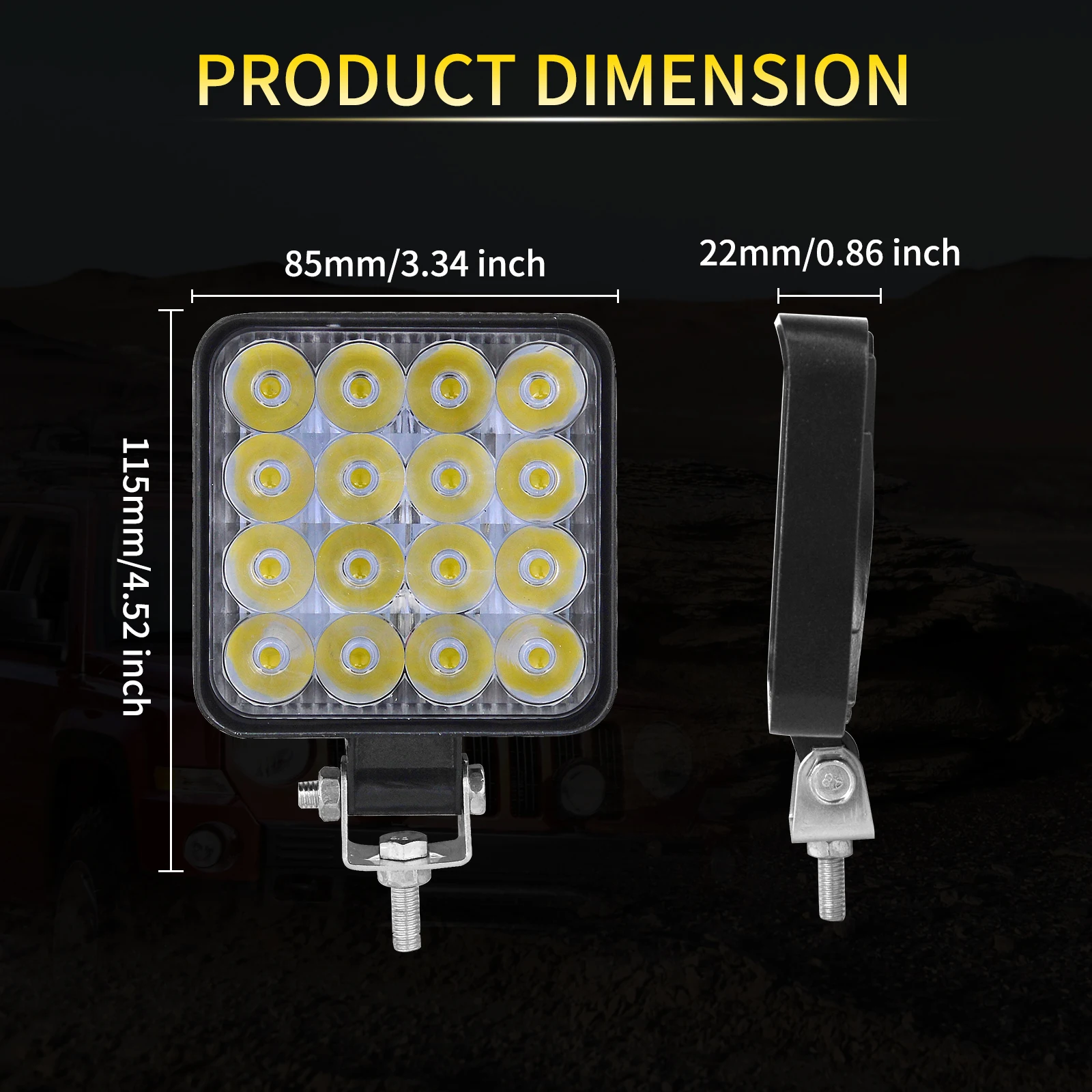 Auxtings 1~10pcs  3.3 in Mini 48w Spot led Work Light bar 12V 24V offroad truck car LED work light SUV ATV 4X4 4WD PICKUP