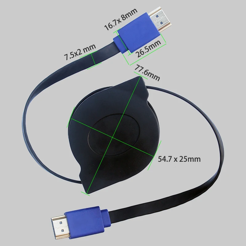 Wysuwany i rozciągliwy kabel kompatybilny z 1080P HD 1m 1.8m Adapter do kabla 3D do projektorów monitory TV laptop LCD PS3