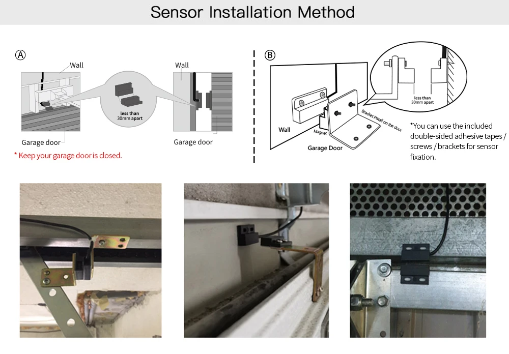 Tuya Smart Life WiFi Garagentoröffner mit Sensor Kit Trockenkontakt Controller 110V 240V App Fernbedienung Home Automation Monitor Sicherheit und Timer Sprachsteuerung mit Alexa Google Home – Detail 15