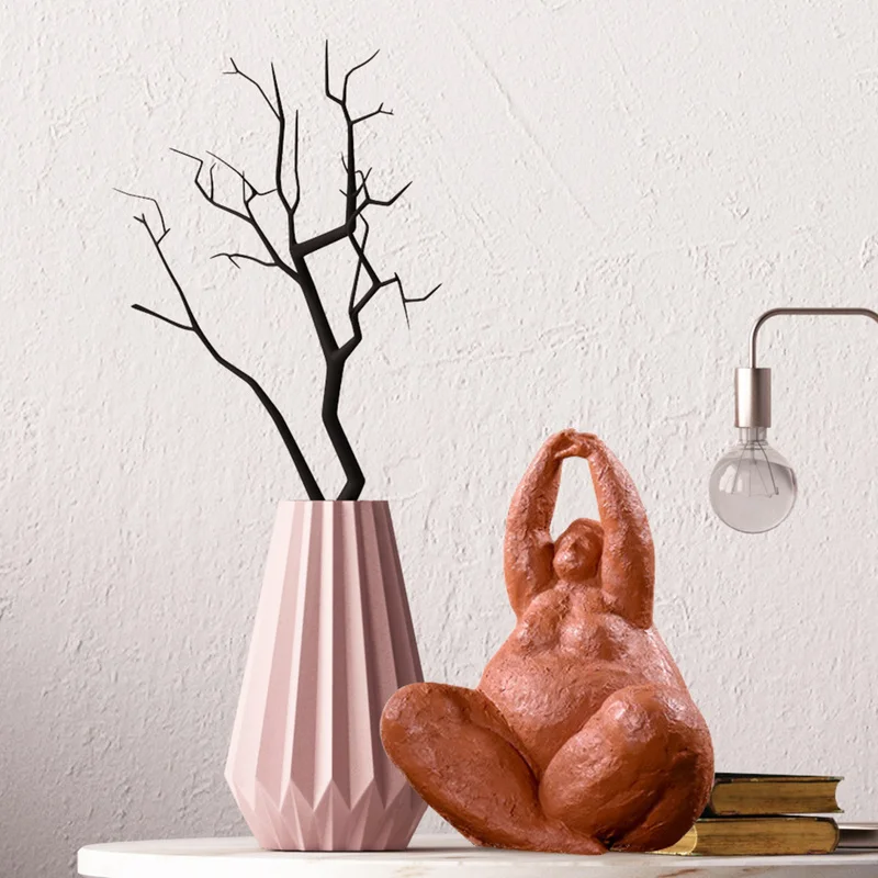 Resin Fat Lady Figurines Abstract Character Sculpture Nordic Style Home Decor Living Room Artwork Decoration Woman Statue Craft