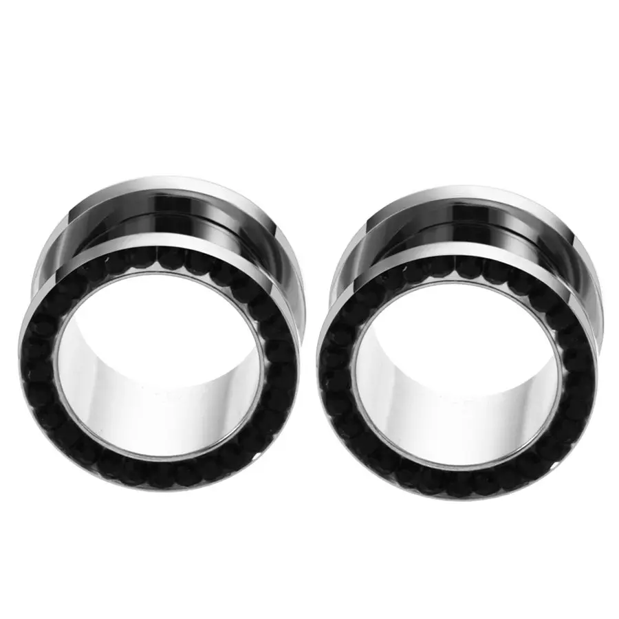 2pcs/lot Steel Ear Flesh Tunnel Plugs Anodized Without Thread Double Flared Hollow Screw Earlet Gauges Expander Piercing Jewelry