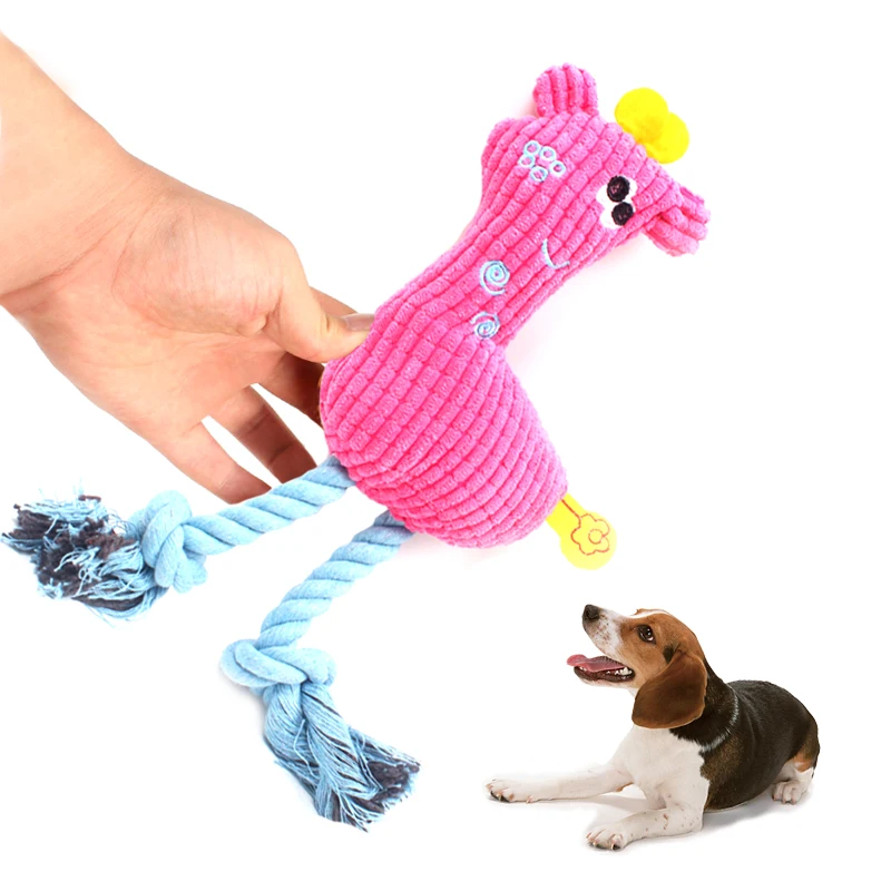 

Cute Deer Dog Chew Toys Dog Pet Cotton Rope Plush Vocal Toys Cloth Durability Vocalization Dolls Bite Toys Squeaky For Dog Toys