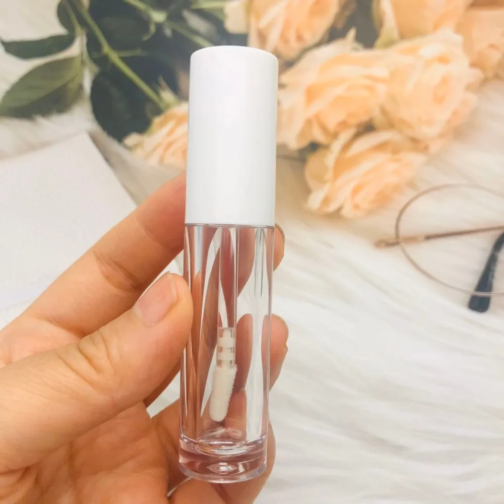 Set mit 10 Lipgloss-Fläschchen, 5 ml, weiße leere Lipgloss-Tuben, klare weiße Eyeliner-Kosmetikverpackung. – Detail 3