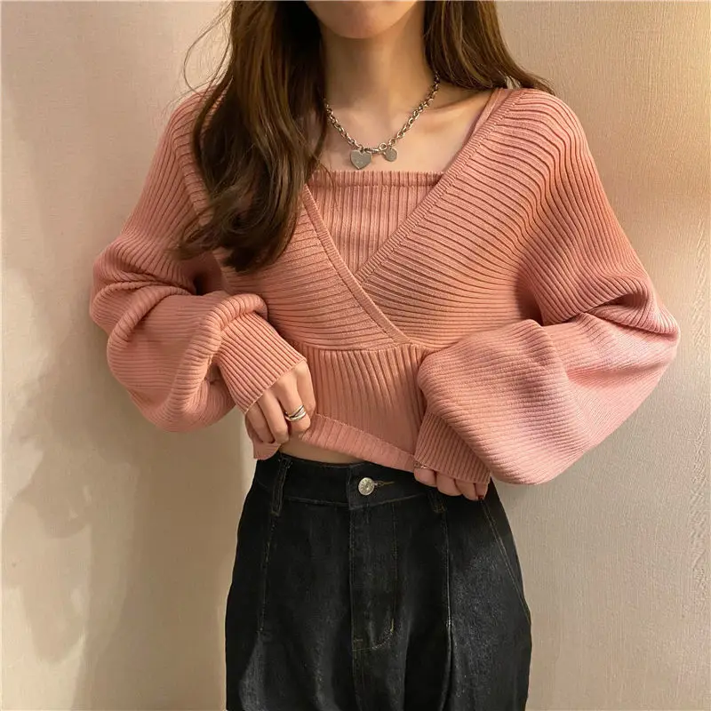 Pullovers Women Knitting Elegant Solid All Match Ladies Casual Korean Style Daily Loose Design Spring Fashion Popular College