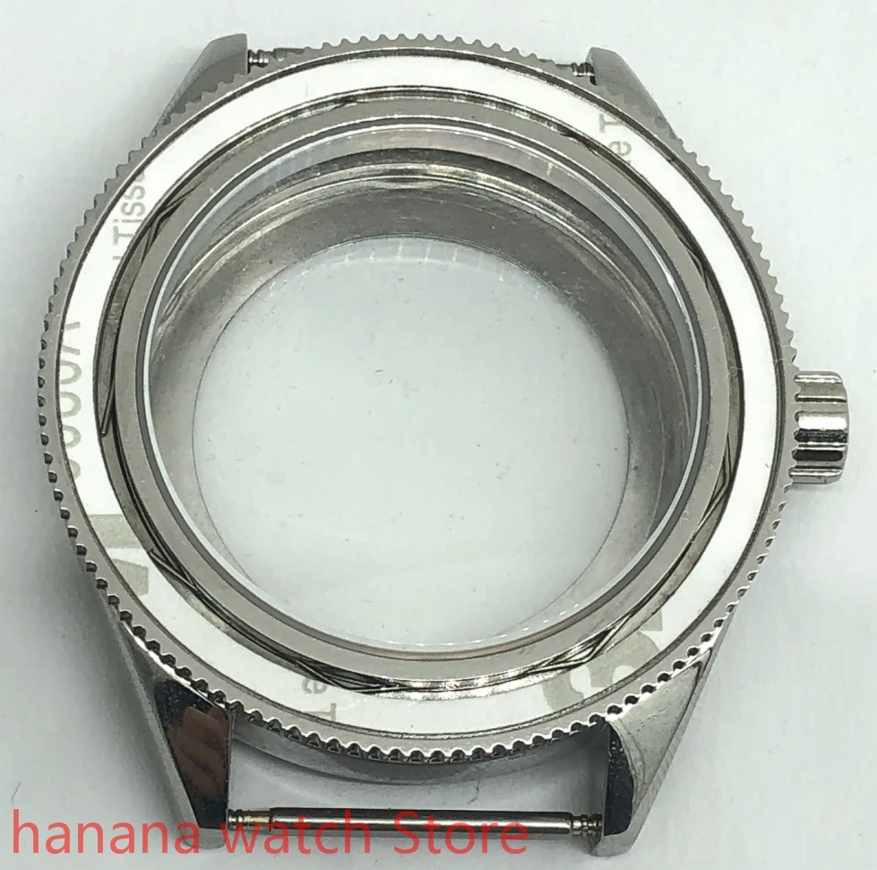 

41mm silver case with sapphire glass suitable for NH35 NH36 movement
