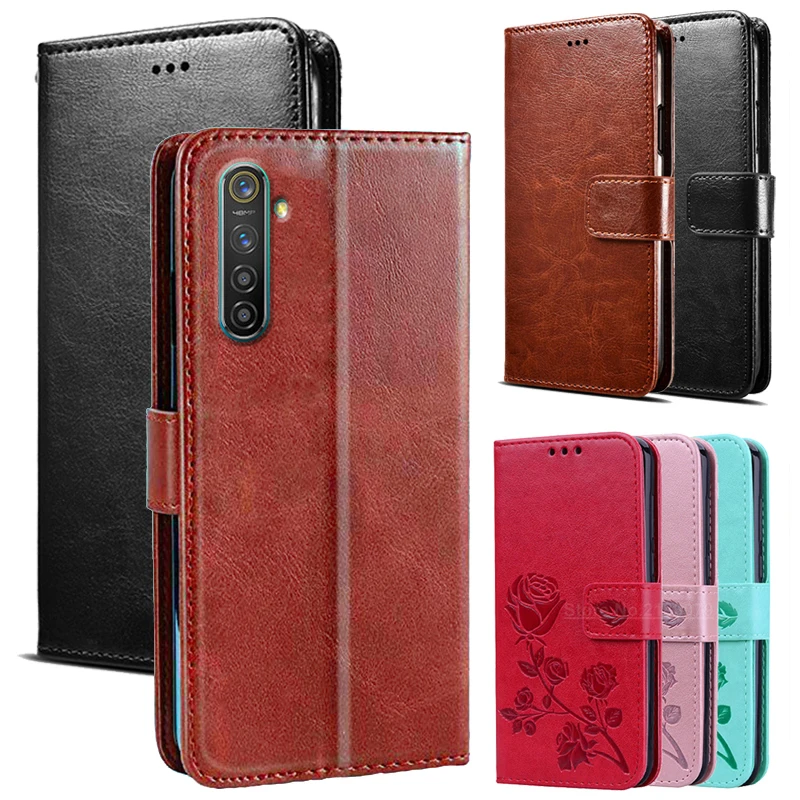 

For Realme 6 7 Pro Case Protection Stand Style PU Leather Flip Cover For OPPO Realme 6i 6s 7i Cover Phone Protector Funda Coque