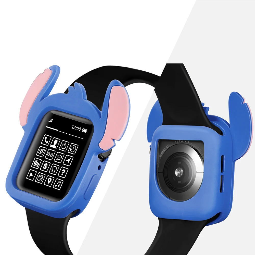 Mới Hoạt Hình Cho Apple Đồng Hồ Series 7 SE 6 5 4 Tấm Bảo Vệ Dành Cho IWatch 40 41Mm 44 45Mm Dẻo Silicone Dành Cho Nữ Thời Trang Thiết Kế