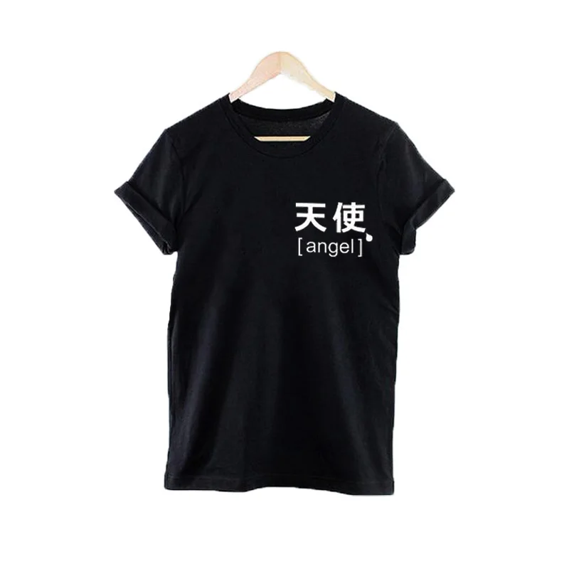 

T-shirt Tumblr Inspired Pastel Pale Grunge Aesthetic Tee Shirt Femme Punk Harajuku Women Tops Japanese Angel Signs Tees