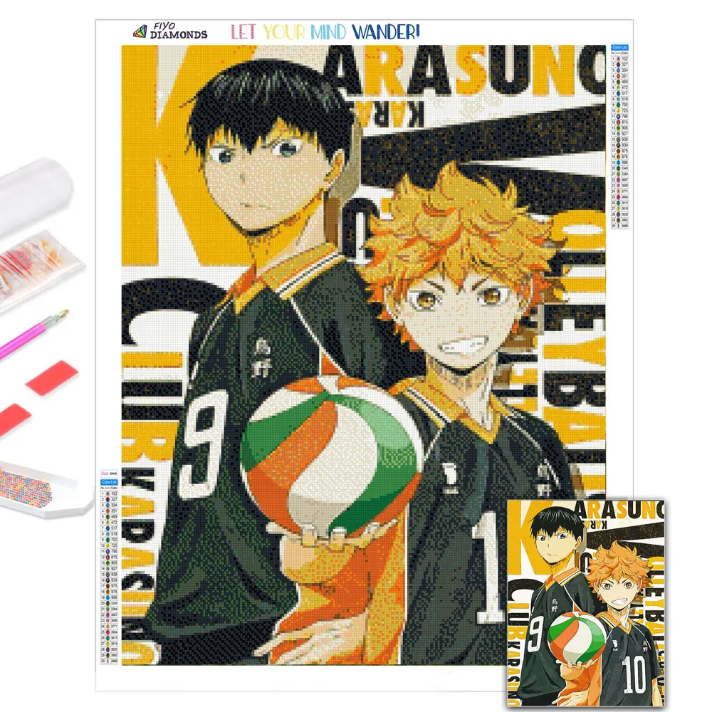 5D DIY diament malarstwo Anime Haikyuu mozaika robótki pełny haft diamentowy ścieg dekoracja ściany peinture diamant