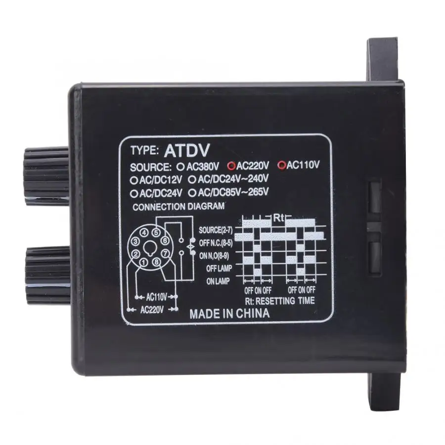 Interruptor de tiempo de Control de perilla profesional, relé de encendido/apagado de alta precisión, Temporizador Doble, probador de múltiples secciones, AC110V/220V