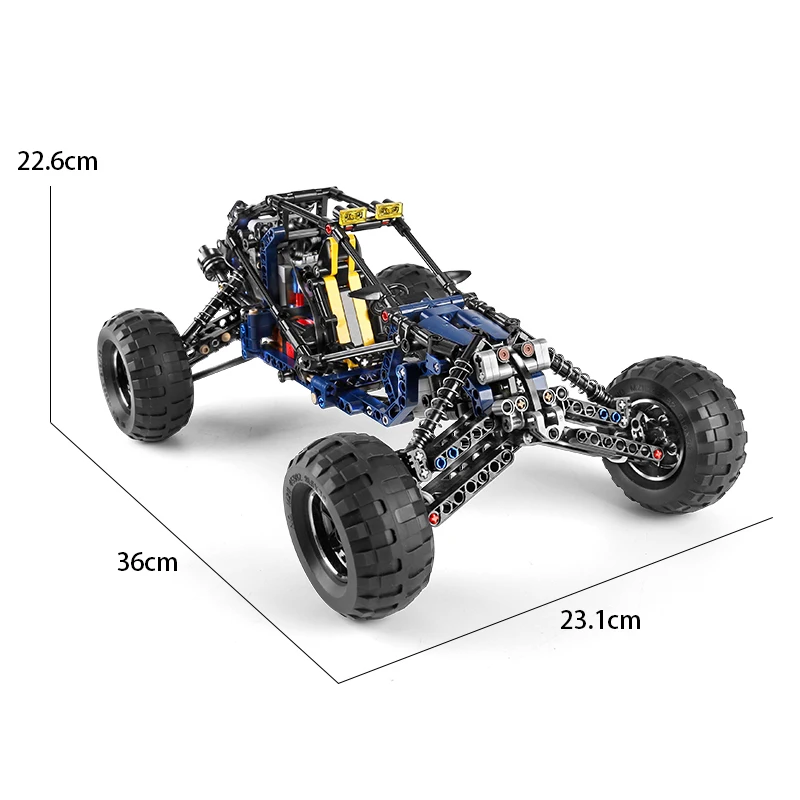 Cetakan Raja 18018 Teknologi Tinggi Lightning Buggy Model Mobil Balap Gurun Aplikasi RC Mobil Balap Blok Bangunan Batu Bata Mainan Ulang Tahun Anak-anak