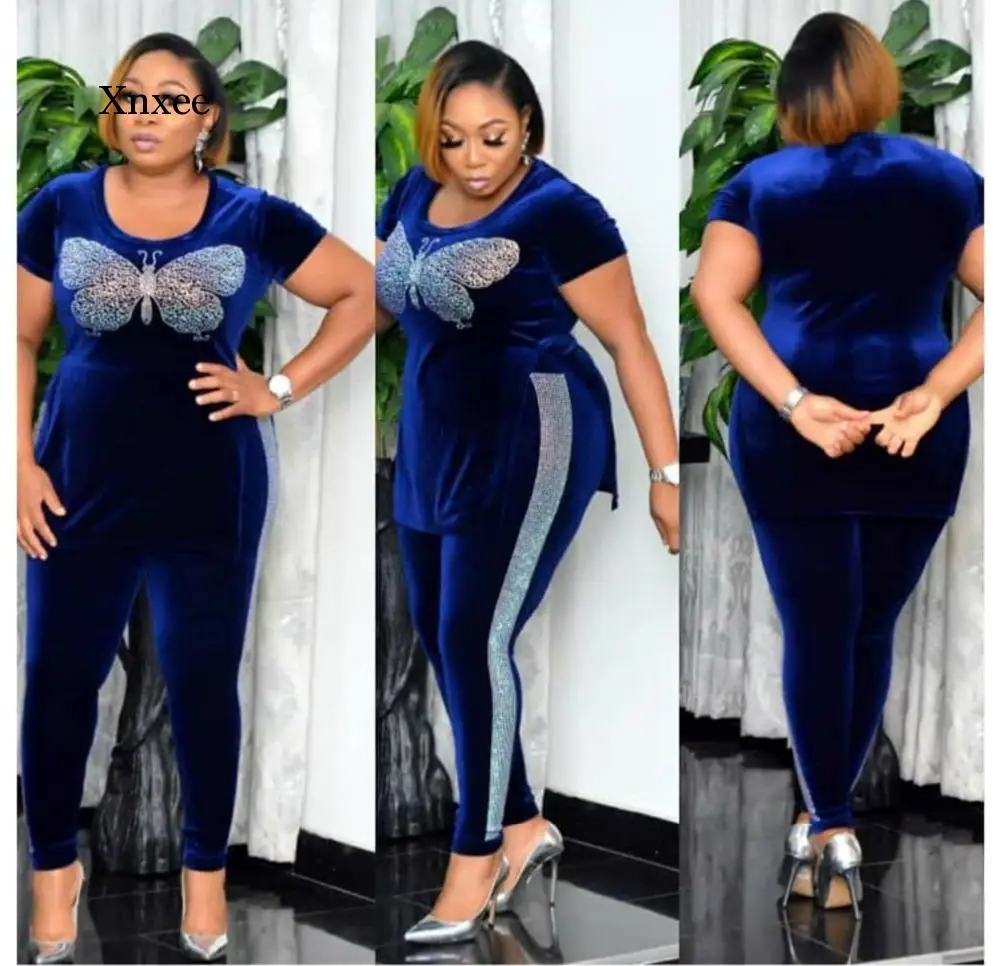 

Spring Autumn Velvet 2 Piece Set Women African Clothes Spring Autumn Africa Clothing High Quality Fashion Suit African