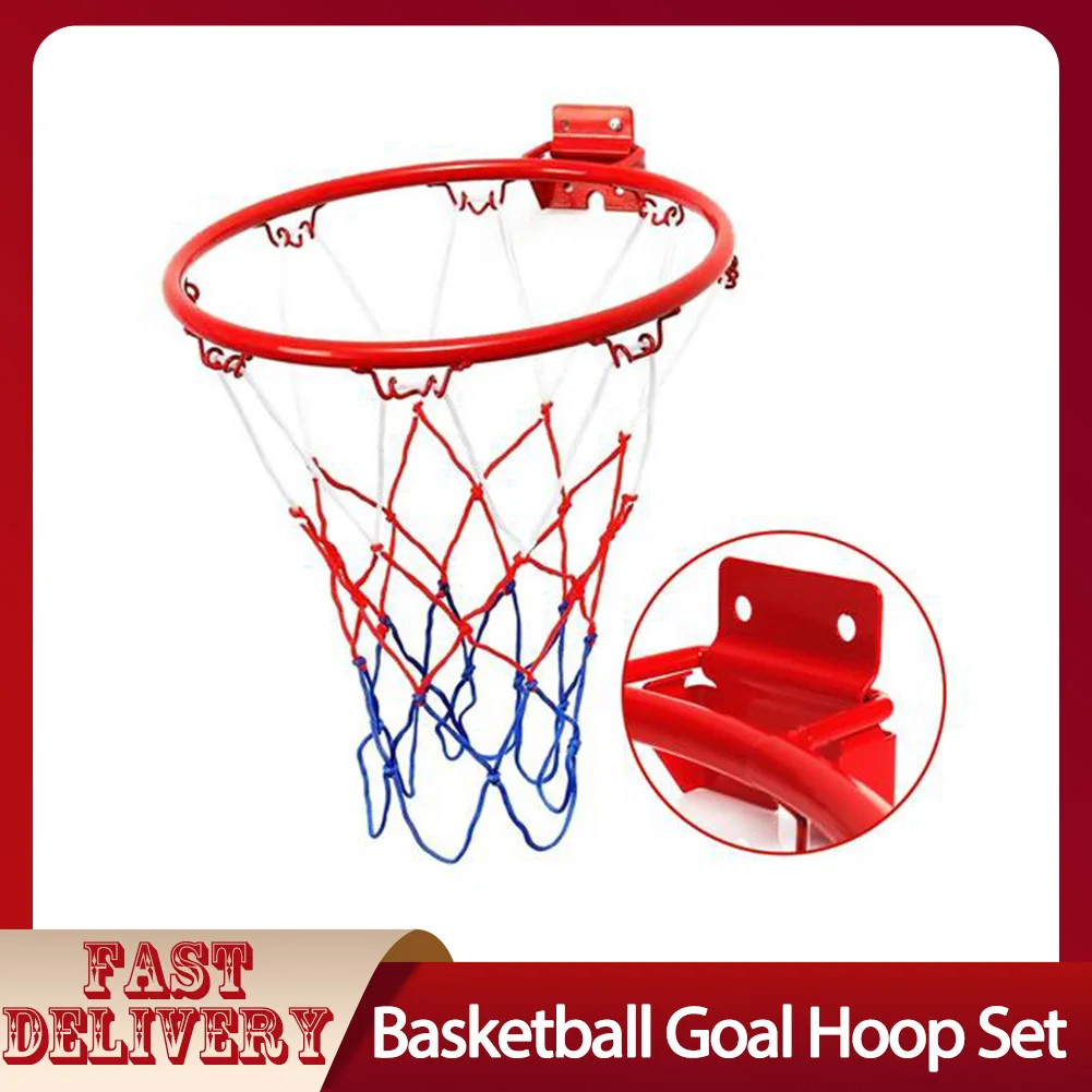 

Hanging Basketball Box Basketball Ring With Net Screw Diameter 32CM Indoor And Outdoor Basketball Supplies