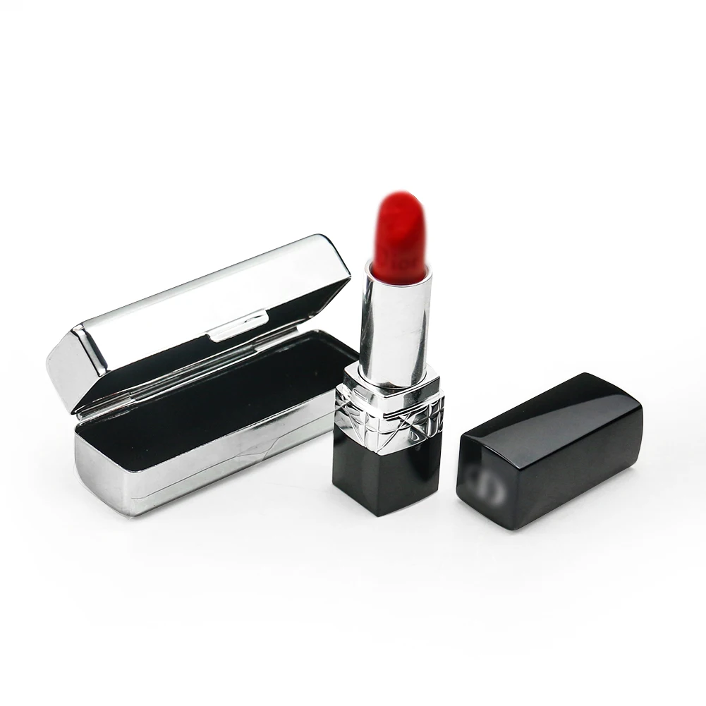 Caja de almacenamiento de lápiz labial con espejo para mujer, organizador de Metal, estuche de belleza portátil de viaje, caja de herramientas,