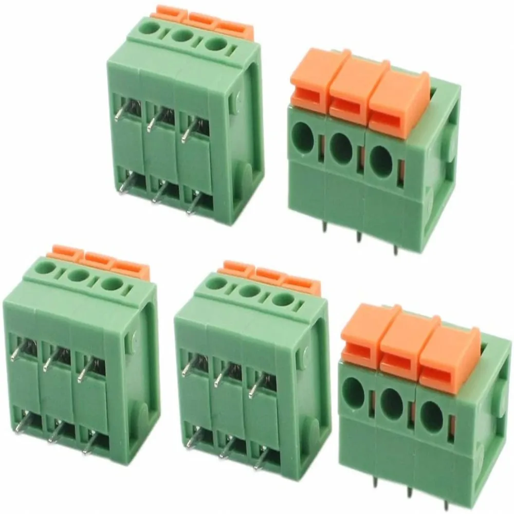 100PCS KF141R KF141V 2,54mm Pitch PCB Gerade/Gebogen Fuß Anschlüsse 2/3/4/5/6/7/8/9/10P Frühling Screless Terminal Blöcke Grün – Detail 9