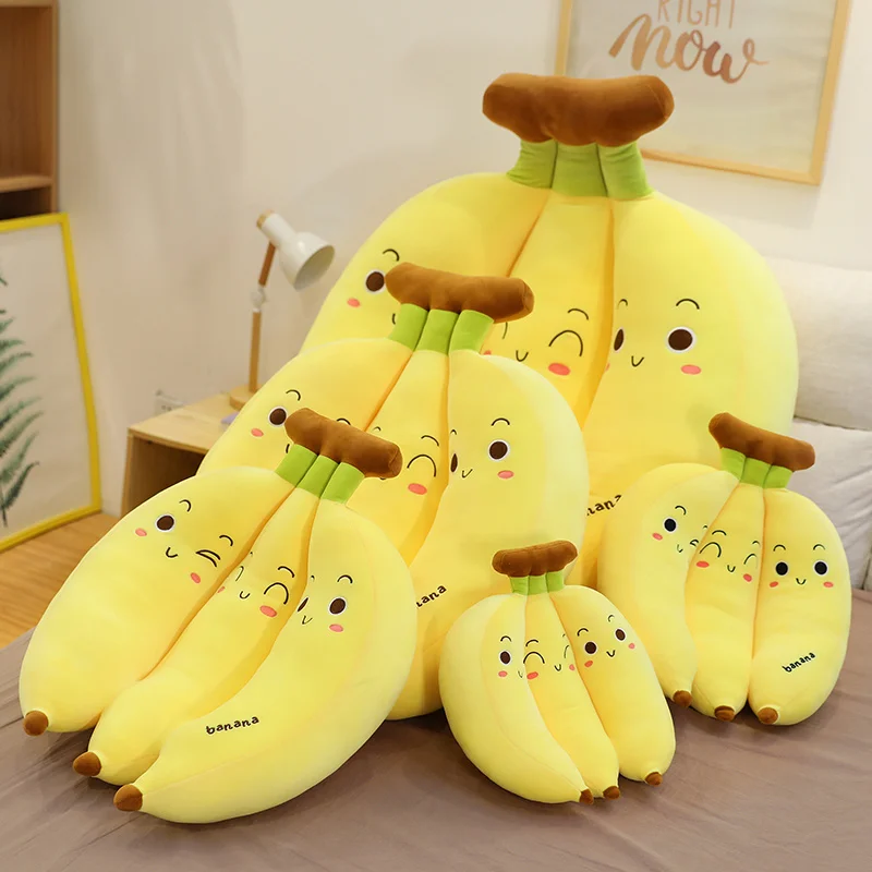 35-70cm Creative Cartoon Banana Plush Pillow Kawaii Sofa Cushion Toy Cute Plush Doll Children Fruit Toys Gift