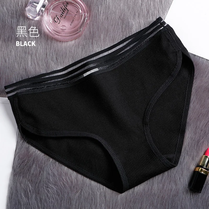 Sexy Ladies Cotton Mesh Transparent Panties Thongs String lingerie Fashion Low-Rise Women Underwear Seamless Briefs 1pcs yq05