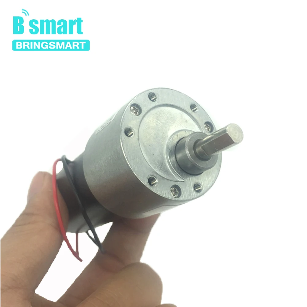 Bringsmart JGB37-3157 Slowdown Motor Large Torque DC Gearbox 12 Volt 24V Tubular Permanent Magnet Electric Motor 9-1280RPM