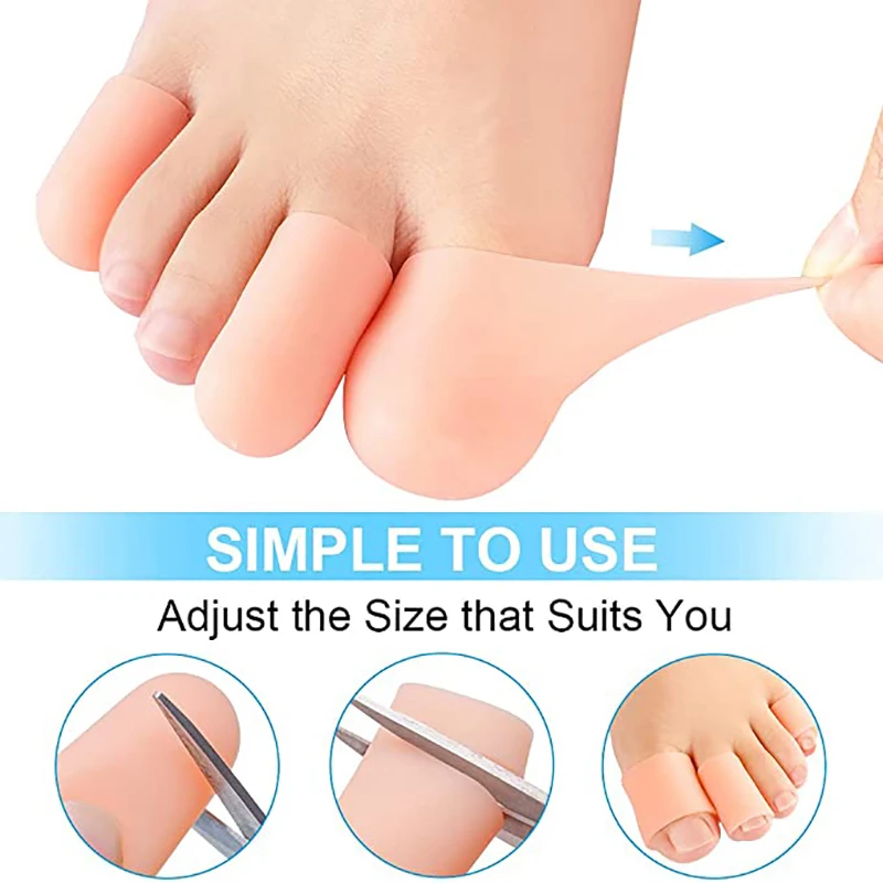 6pcs Silicone Toe Protectors Sleeve Prevent Blister Callus And Corn Relief Pain From Lngrown Toenails Foot Care Tool Toe Caps