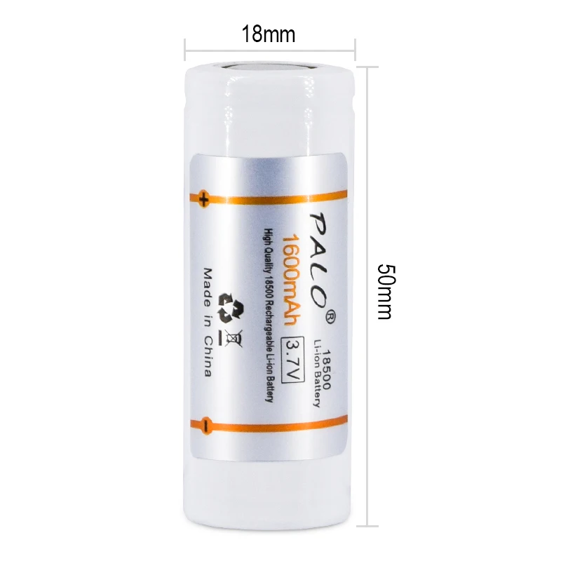 بالو 18500 1600mAh 3.7 V بطارية قابلة للشحن قابلة للشحن بطارية أيون الليثيوم ل مصباح ليد جيب