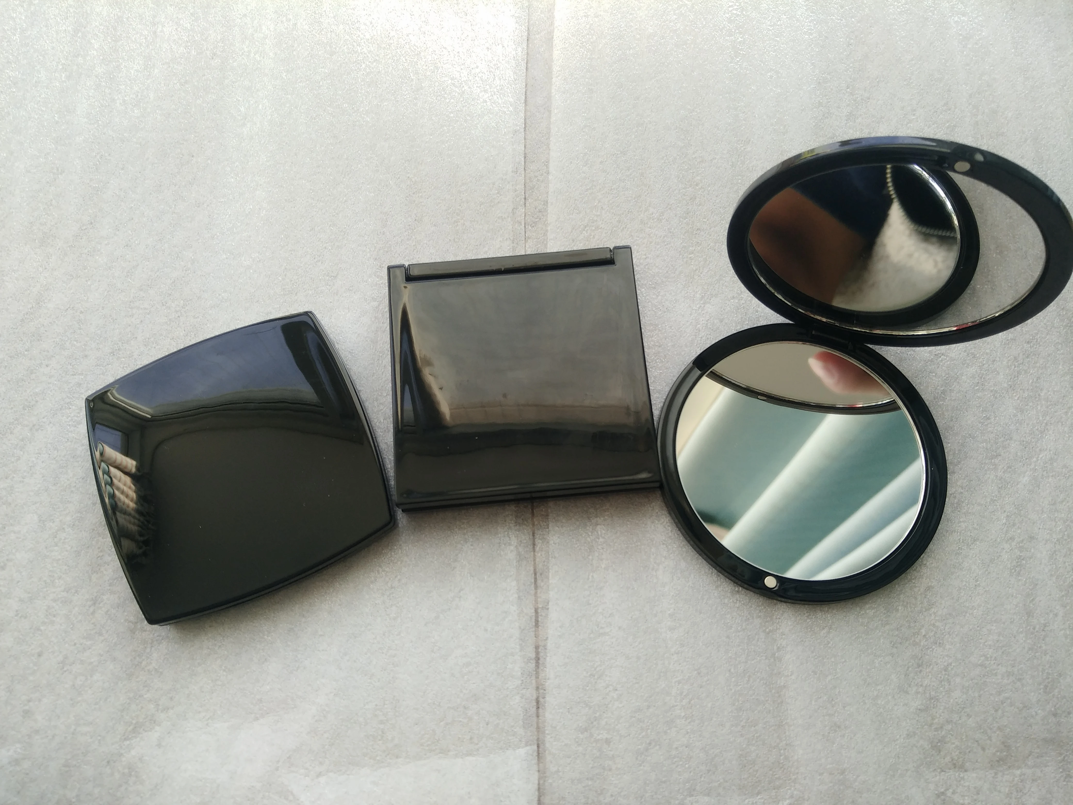 ファッションポータブル両面化粧鏡両面折りたたみフリップミラー美容鏡拡大鏡