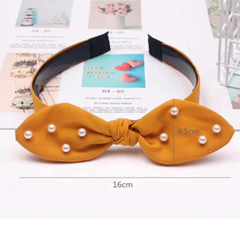 Elegant Red Bow Hairband Headband Women Korean Style Solid Satin Bow Headband for Women Hair Accessories Girls Bow Hairband