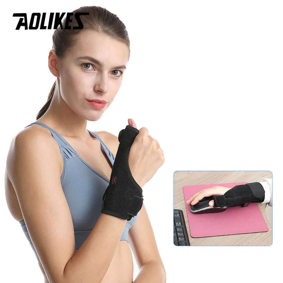 AOLIKES 1PCS Wrist Support Thumb Hand Brace Splint Sprains Arthritis Wristband Belt Finger Splint Tennis Sport  Wrist Protection