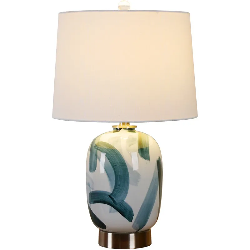 

Modern Fashion Ceramic Table Lamp Foyer Bedside Hall Nordic Porcelain Sofa Desk Decor Light D115