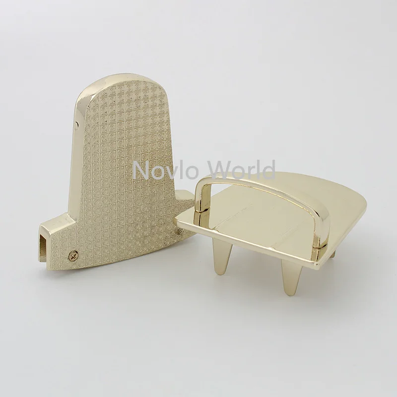 2-10pcs 54*46mm Light Gold Finish Metal Press Push Lock Bag Briefcase Spring Lock Snap Decorative Clasps Closure