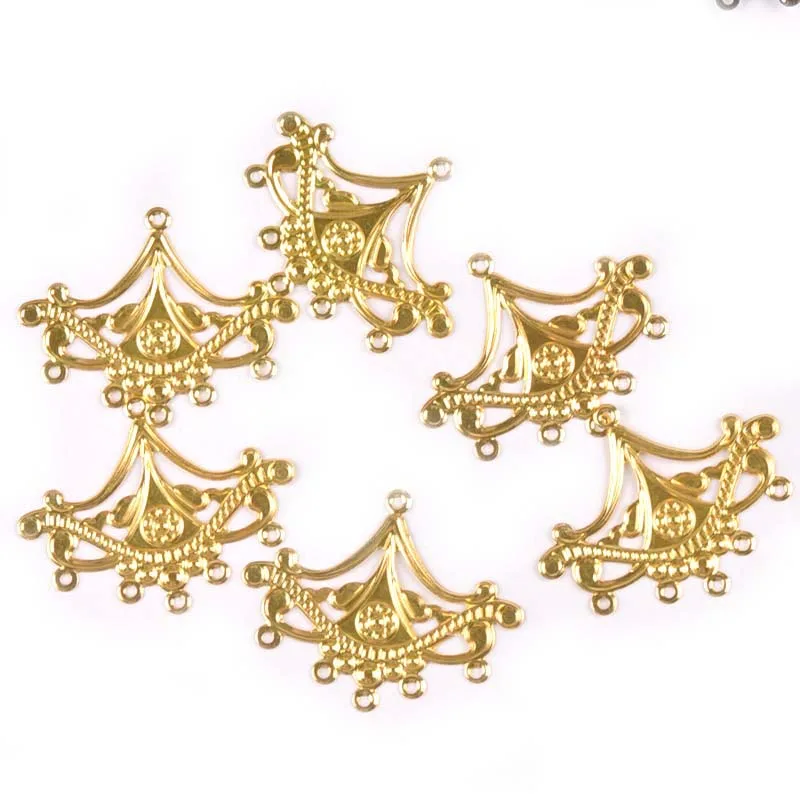 10Pcs/set Gold Silver Flower Filigree Wraps Connectors Metal Crafts For DIY Findings Jewelry Making Handicraft Scrapbook yk0766