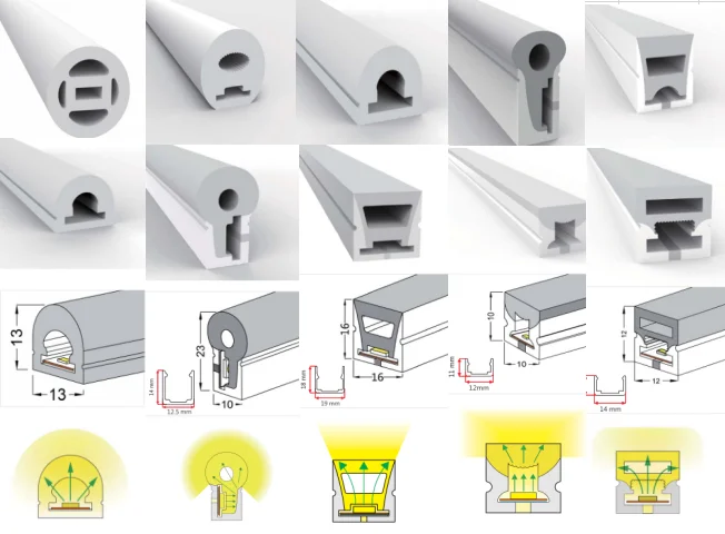 

WS2812B WS2811 WS2815 LED Neon Rope Tube Silica Gel 1m/3m/5m , 2835/5050 Flexible Strip Light Soft Lamp Tube IP67 Waterproof