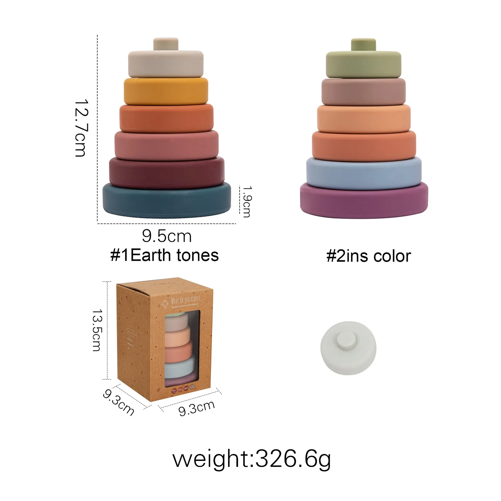 아기 장난감 감각적 인 실리콘 교육 빌딩 블록 3D 스태킹 아기 고무 Teether 아기를위한 서클 장난감을 쥐어 짜다