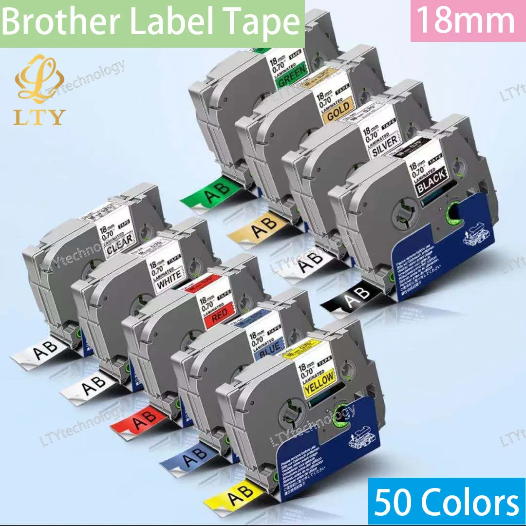 18mm label tape Compatible for Label Maker Laminated Tape 18mm Black on White for labeler 231 241 251 631 641