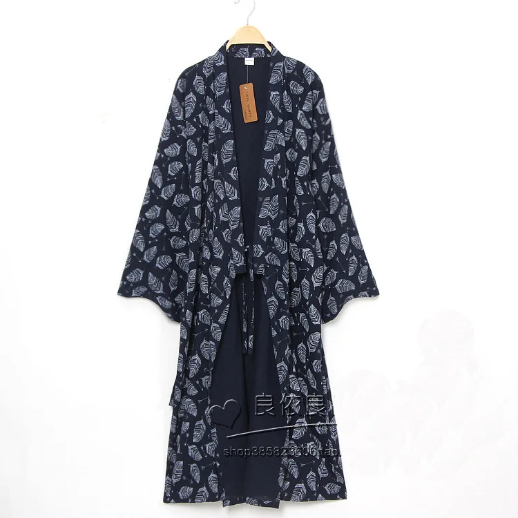 Oversize estilo japonês kimono cardigan conjunto de roupa de dormir masculina roupão de algodão confortável casa terno robe sleepwear diário casual