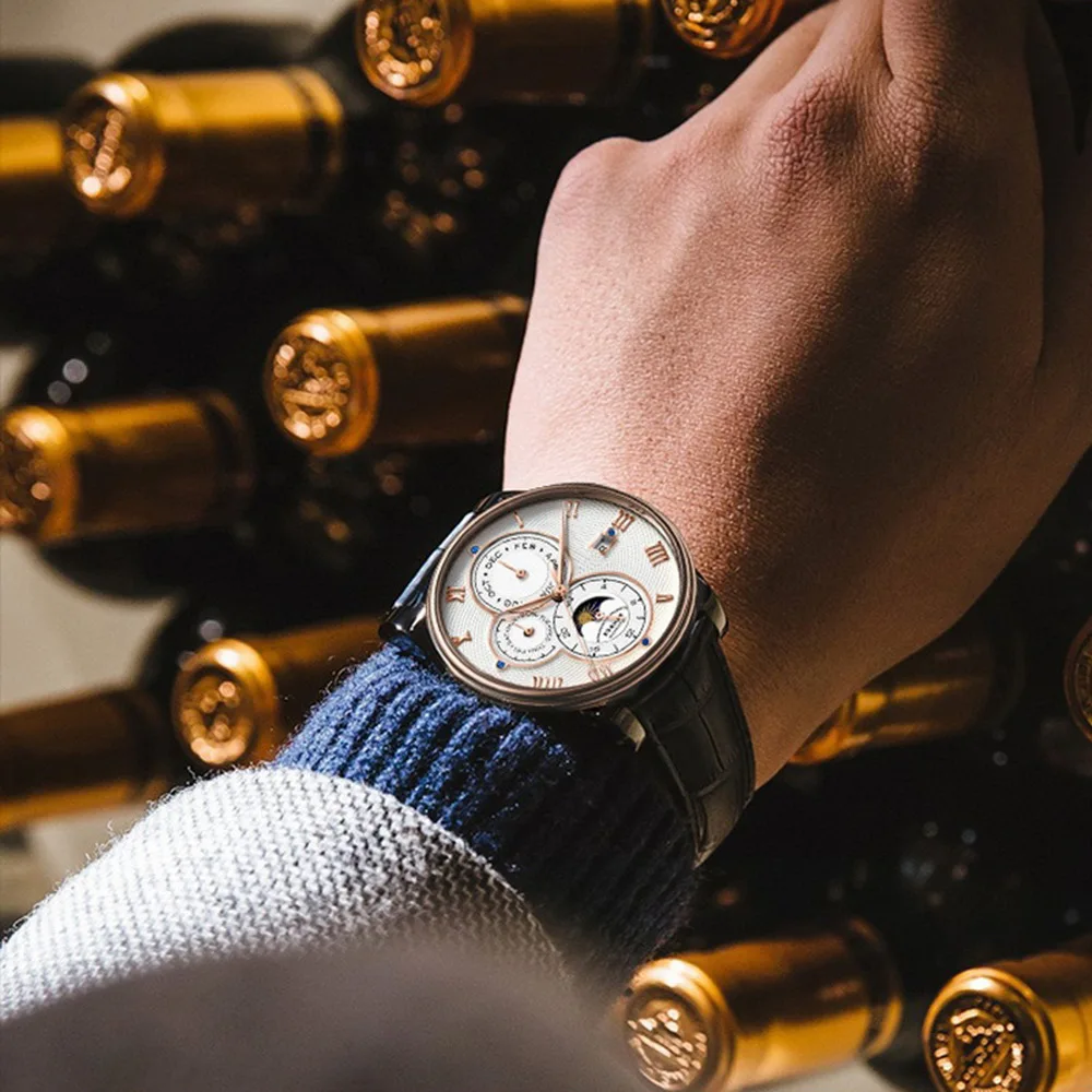 Reloj de lujo para hombre, relojes de pulsera automáticos para hombre, vestido de hombre BORMAN, reloj de pulsera mecánico, vestido impermeable, reloj de moda suiza