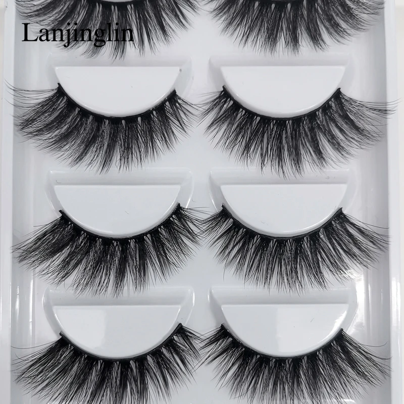 5 Paar 3d Nerts Haar Valse Wimpers Natuurlijke Herbruikbare Lange Volle Wimpers Piekerige Make-Up Wimper Extensie Sexy Nep Lash Cilios