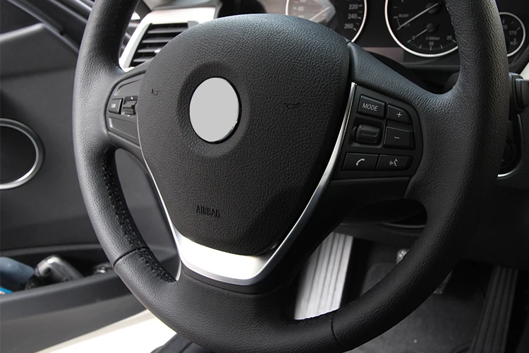 Car Carbon Fiber Interior Steering Wheel Decorative Frame Panel Cover Trim For BMW 3 Series F30 F32 F34 2013-2019 Accessories