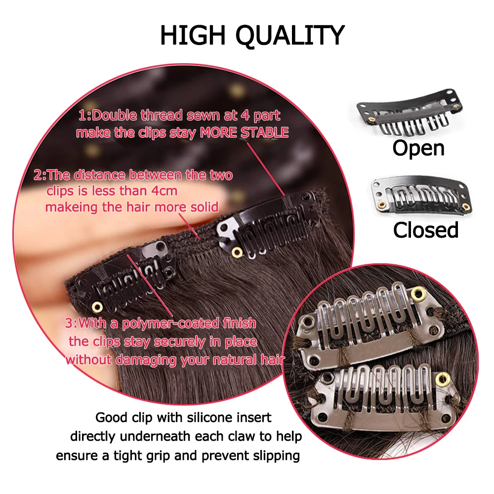 Clip In Hair Extension 20Inch 16 Clips Long Synthetic Hair Heat Resistant Hairpiece Natural Wavy Ombre Hair Piece 6Pcs/Set LIHUI