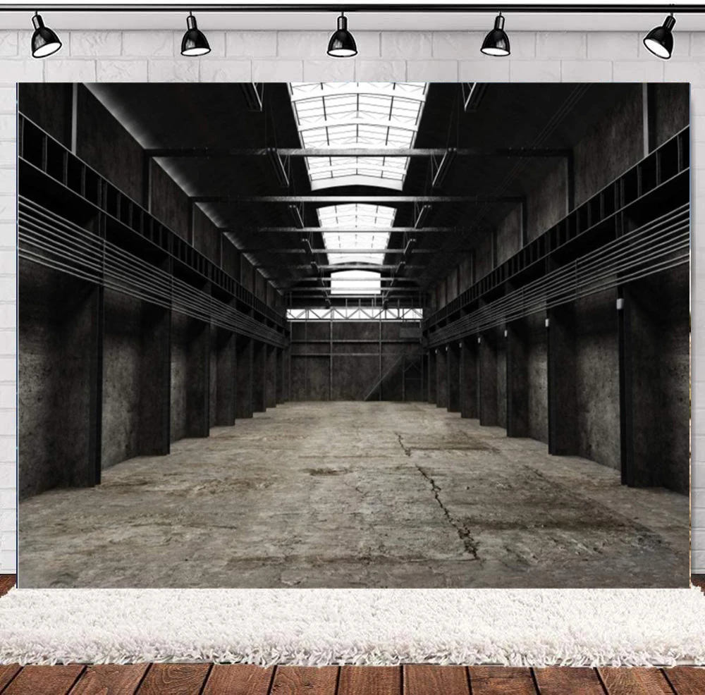 Заброшенная фабрика внутри фон для фотосъемки граффити цементная стена Ruin стабильная промышленность пустой фон для мастерской баннер