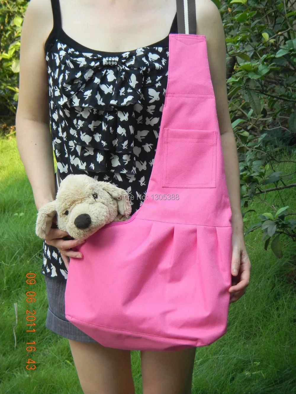 Pink Pet Carrier Bag, Dog, Cat, Puppy, Adjustable Sling, Single Shoulder Bag, Warm Winter, Front Chest Carrier, Outdoor Travel