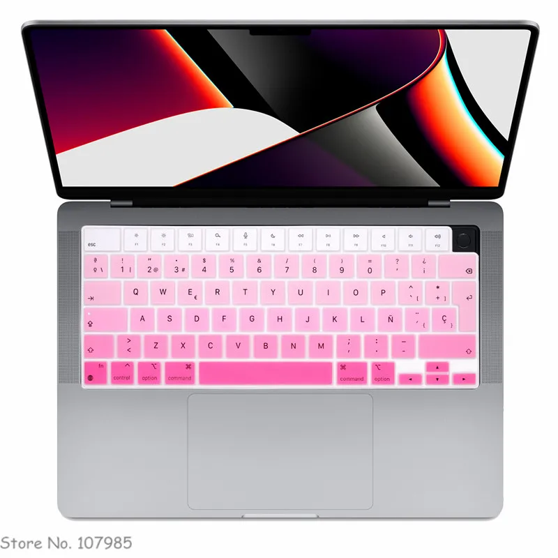 Spanish EU Version Keyboard Cover Skin For MacBook Air 15 M3 A3114 M2 A2941/ MacBook Air 13 M3 A3113 M2 A2681/ Mac Pro 14 M3 M2