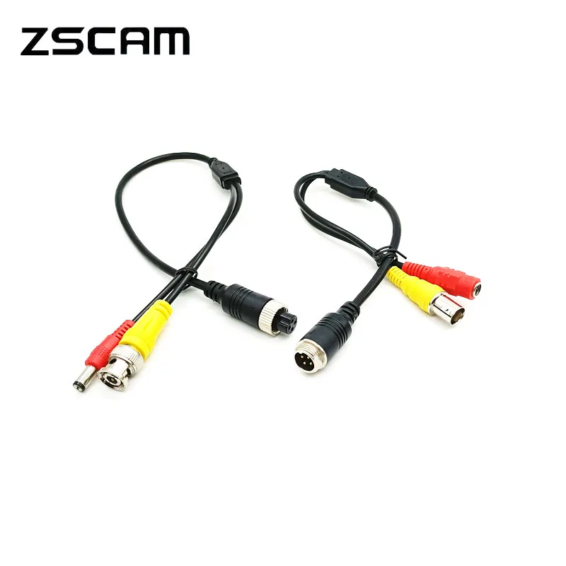 ZSCAM M12 4Pin Male/Female Aviation Head to BNC Male/Female DC Male/Female Extension Cable Adapter for CCTV Camera Security DVR