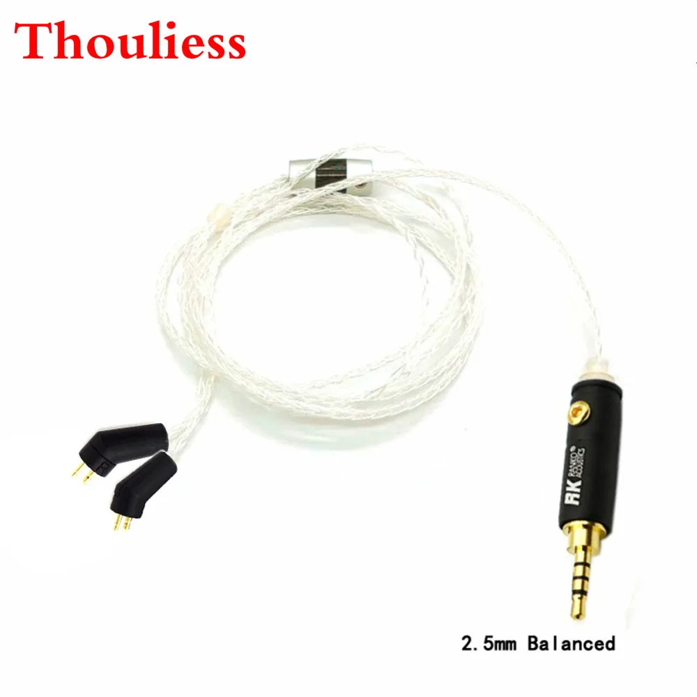 

Thouliess Free shipping Hi-End 8 Cores 7N OCC Silver Plated Earphone Headphone Upgrade Cable For ER4P ER4B ER4S Headphones