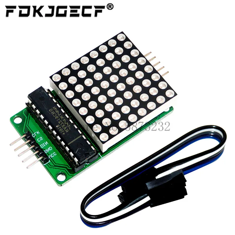 8x8 8*8 MAX7219 Dot Led Matrix Module MCU LED Display Control Module For Arduino 5V Interface Module Output Input Common Cathode