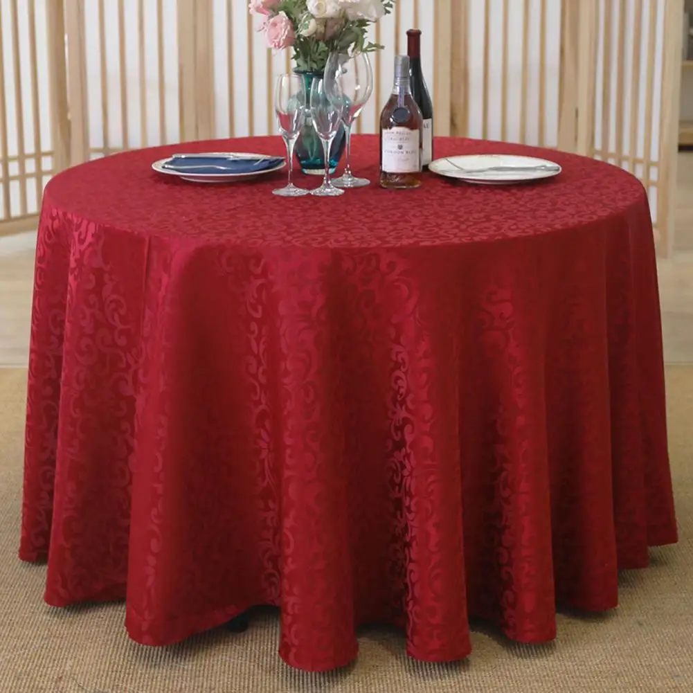 Solid color Tablecloth Tear Resistant No Fading Polyester Washable Round Tablecloth for Wedding Event Party Hotel Decoration