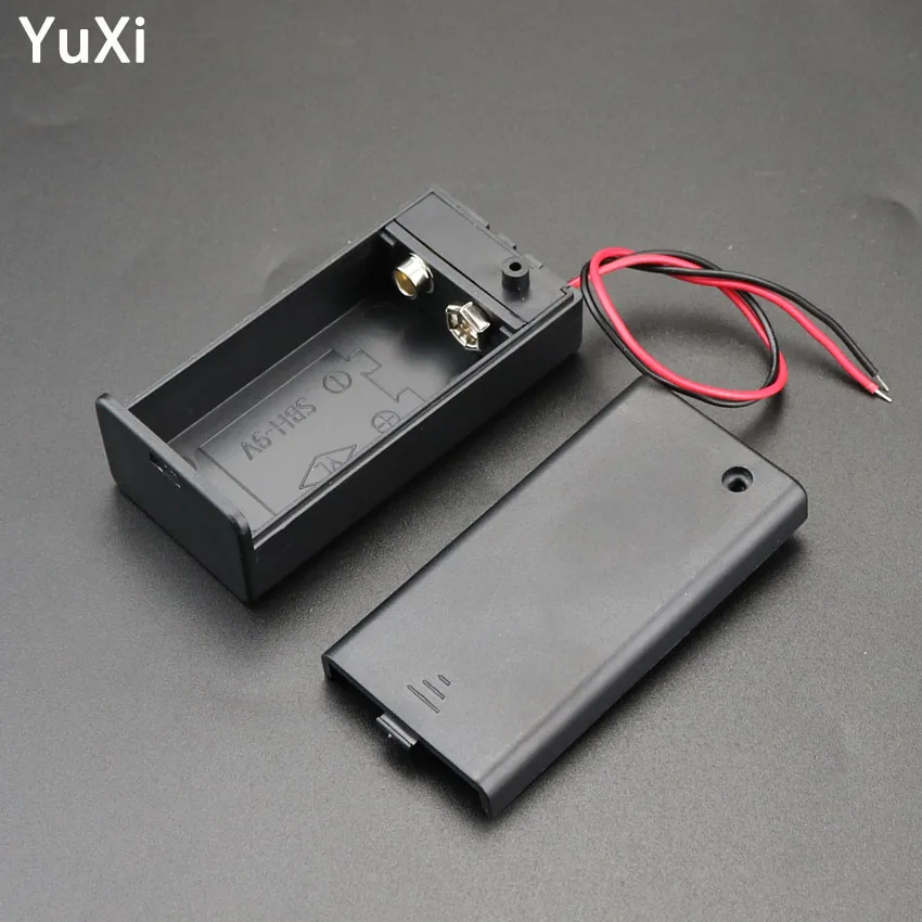 

9V 6F22 Battery Case 9V Volt PP3 Battery Holder Box Case With DC Plug With Wire Lead ON/OFF Switch Cover DIY Battery Compartment