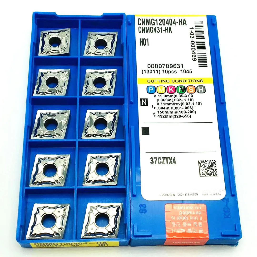 10 pezzi di CNMG120404 HA H01 lame per tornitura in lega di alluminio carburo cementato CNMG 120404 parti del tornio CNC utensili in rame alluminio