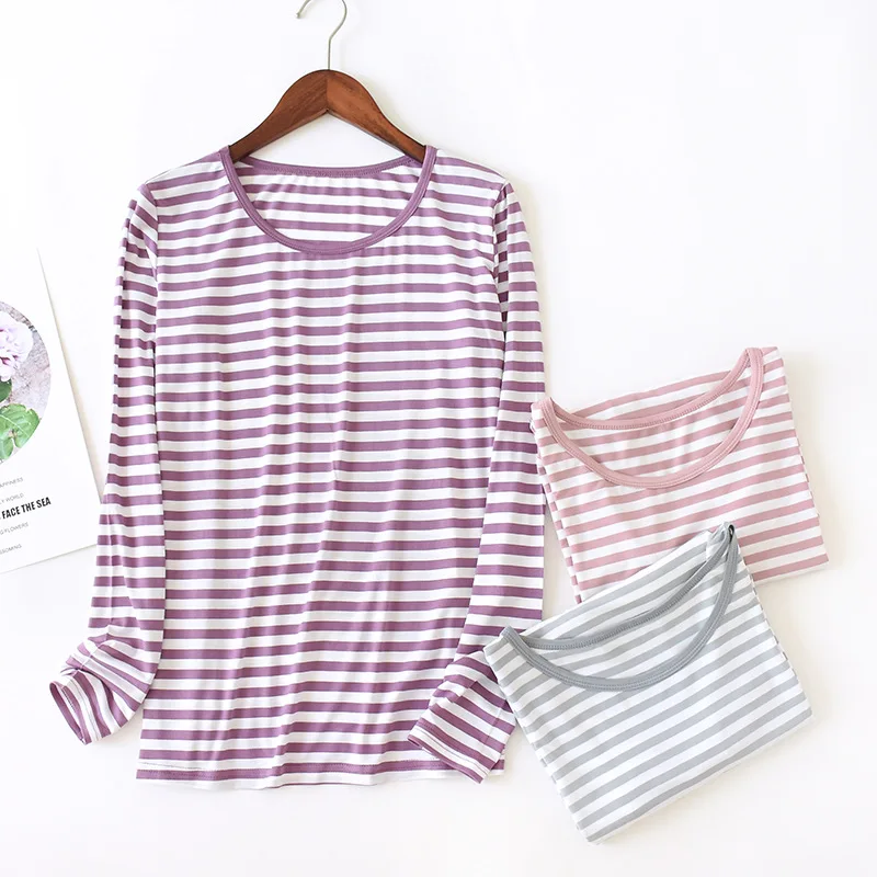 

Пижама женская цельная в полоску, модная одежда для сна, Свободный Топ для сна, одежда для сна на весну и осень, 2XL