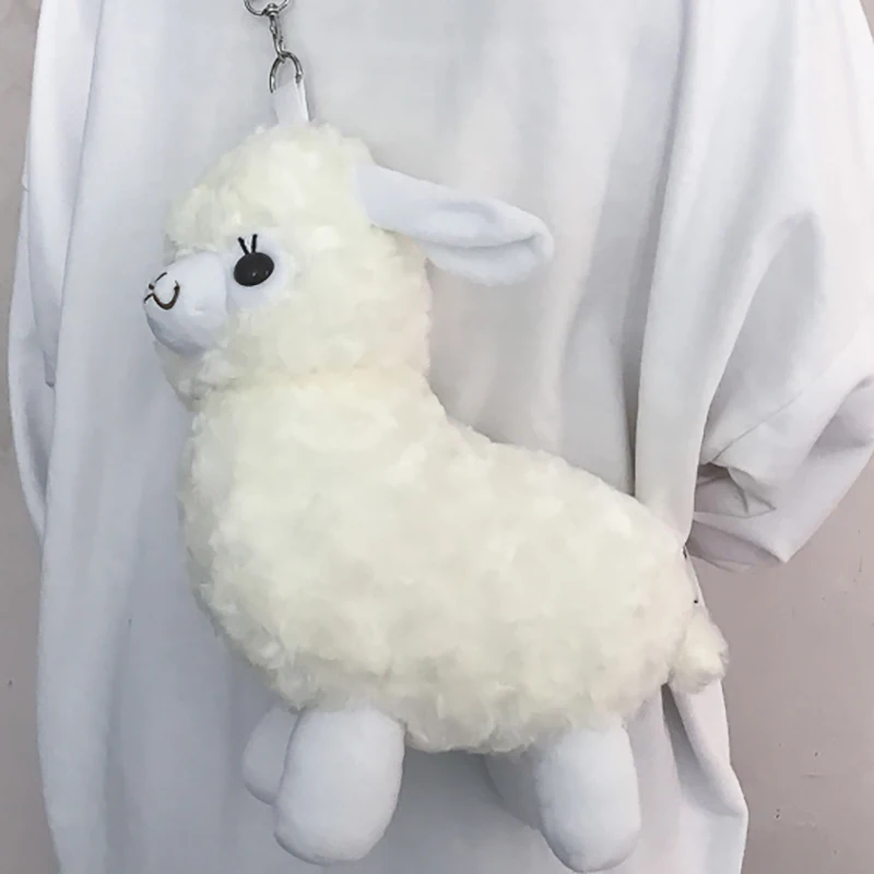

New Arrival Cute Sheep Shoulder Bags For Women 2021 Plush Alpaca Chain Crossbody Handbags Lady Cartoon Casual Animal Lamb Purses