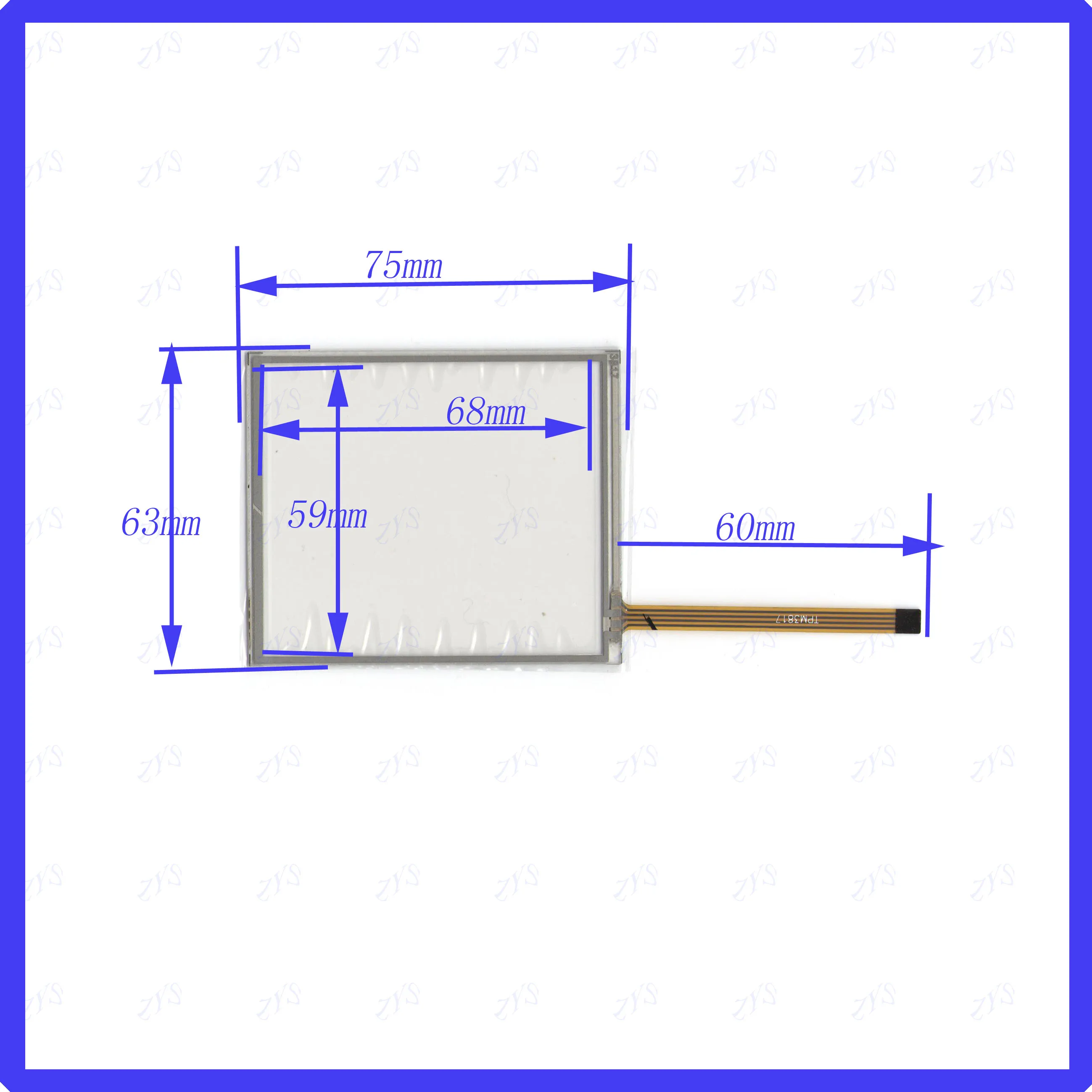 

ZhiYuSun 5pcs/lot wholesale 3817 75*63mm suitable 4lines resistance screen this is compatible blass suitable 75*63 3817